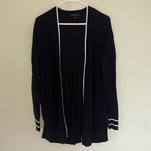 41 Hawthorn Black Knit Cardigan with White Accents